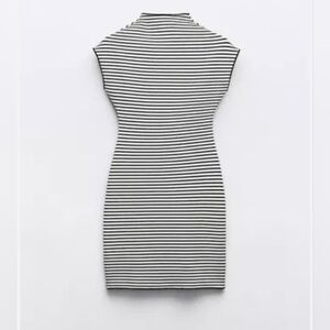 ZARA Striped Black and White Dress